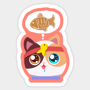 Christmas Super kitty Gingerbread Fish Daydream Sticker